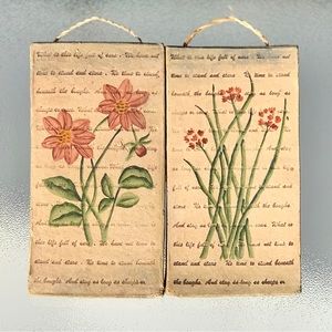 Terra Cotta Floral Botanical Wall Decor ~ 2-Piece Set